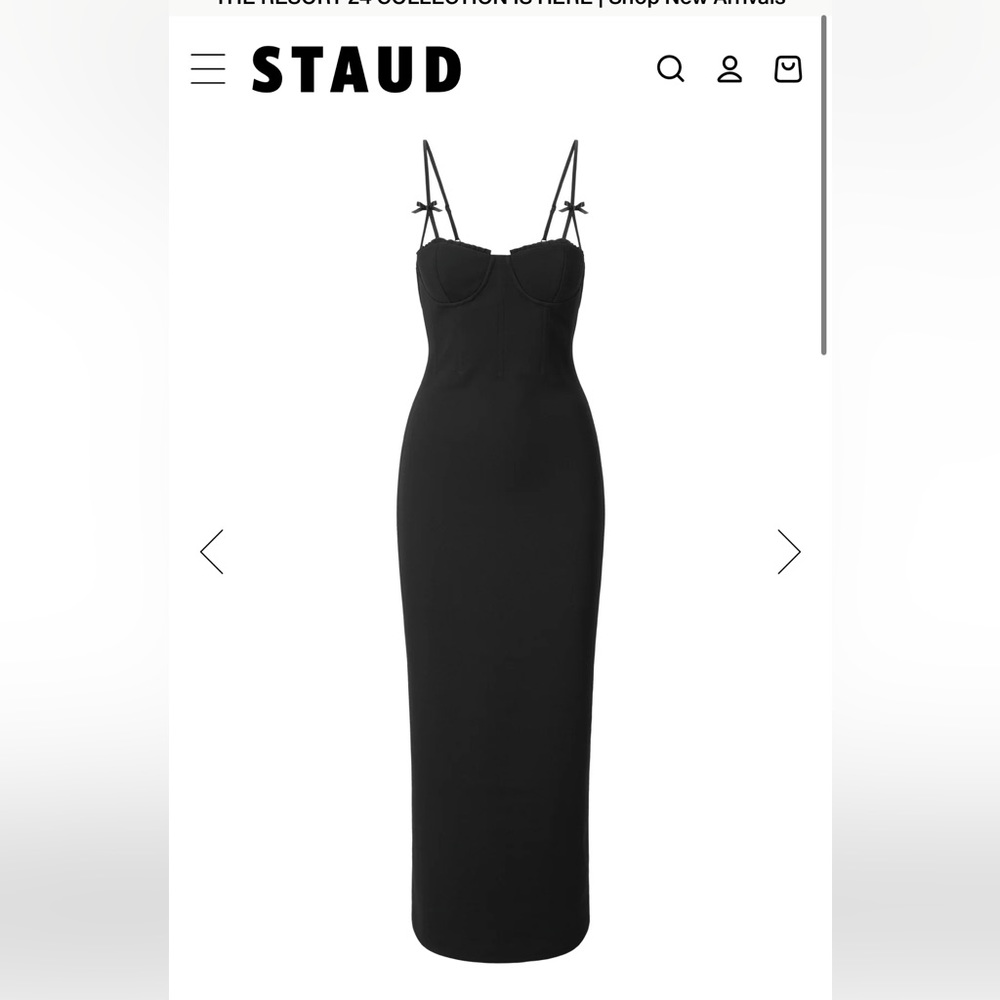 STAUD Georgina Bow Strap Sheath Gown